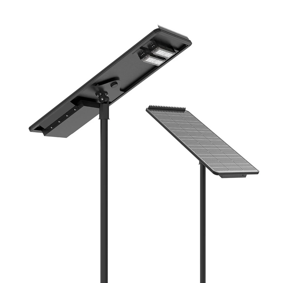 Poste de luz solar tudo em um com prendedor de pássaros